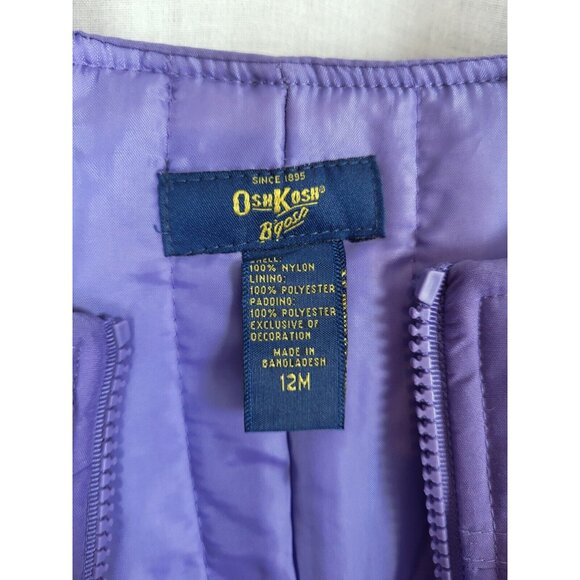 Osh Kosh B'Gosh Snow Pants infant Girls Purple Sz 12 mos Child Toddler Ski Bib - Picture 4 of 5